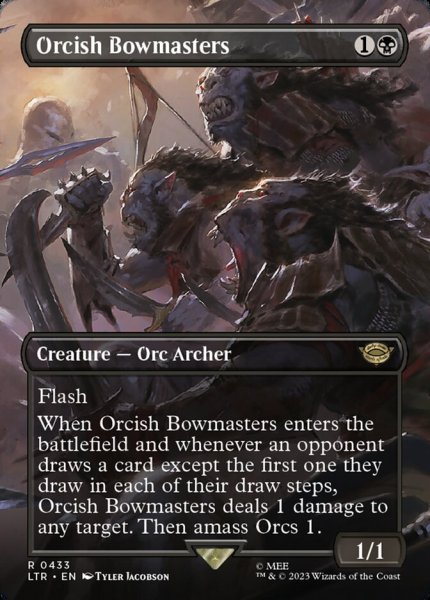 画像1: 【Foil】■ボーダーレス■《オークの弓使い/Orcish Bowmasters》[LTR-BF] 黒R (1)