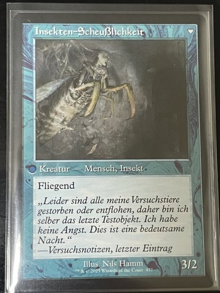 画像2: ドイツ語■旧枠■《秘密を掘り下げる者/Delver of Secrets》/《昆虫の逸脱者/Insectile Aberration》[INR] (2)
