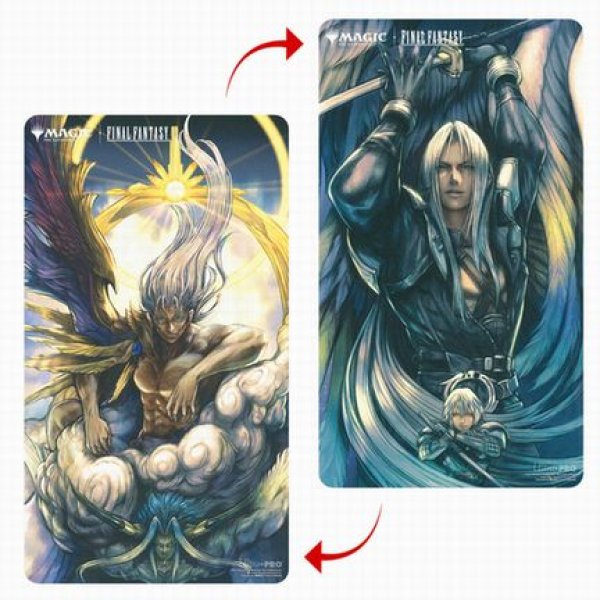 画像1: ウルトラ・プロ MTG 両面 プレイマット マジック：ザ・ギャザリング――FINAL FANTASY《威名のソルジャー、セフィロス》/《片翼の天使、セフィロス》 (1)