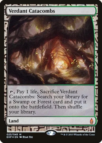 画像1: 【Foil】《新緑の地下墓地/Verdant Catacombs》[EXP] (1)