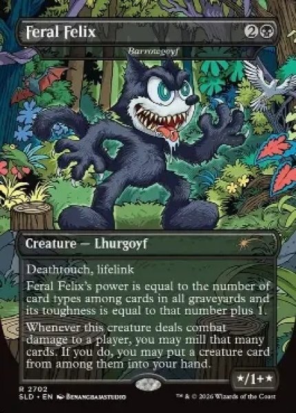 画像1: 【Foil】■ボーダーレス■《Feral Felix》//《バロウゴイフ/Barrowgoyf》[SLD] (1)