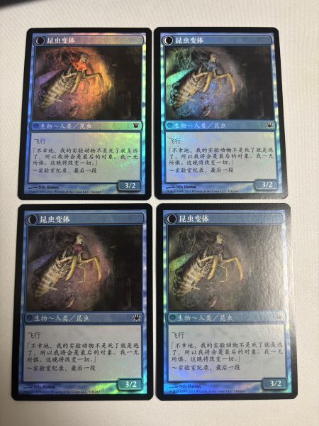 画像2: 【Foil】秘密を掘り下げる者/Delver of Secrets》/《昆虫の逸脱者/Insectile Aberration》[ISD]中国語繁体字 4枚セット (2)