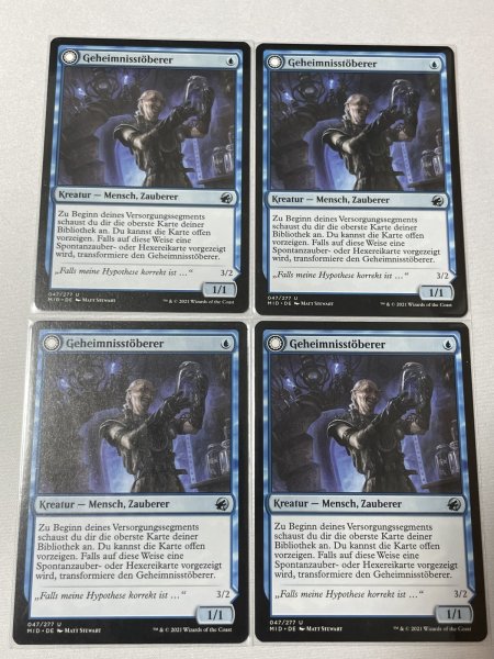 画像2: ドイツ語《秘密を掘り下げる者/Delver of Secrets》[MID]　NM４枚セット (2)