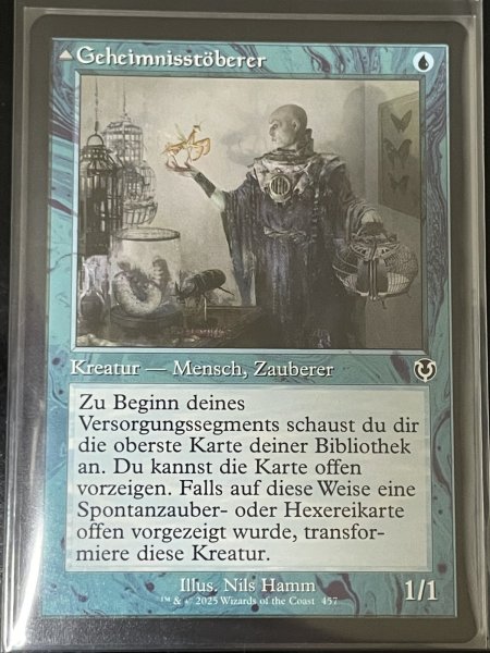 画像1: ドイツ語■旧枠■《秘密を掘り下げる者/Delver of Secrets》/《昆虫の逸脱者/Insectile Aberration》[INR] (1)